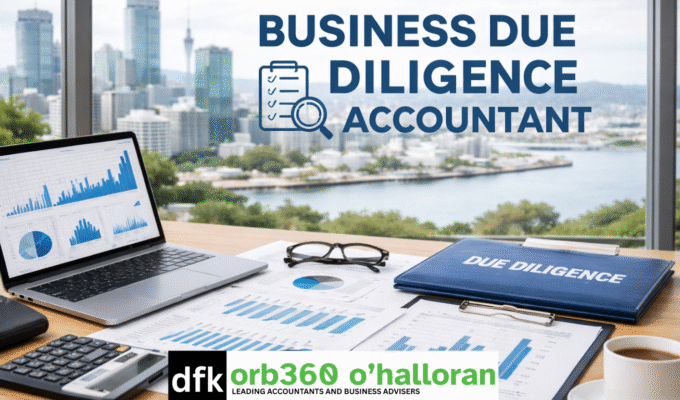 Business Due Diligence Accountant reviewing financial reports in New Zealand