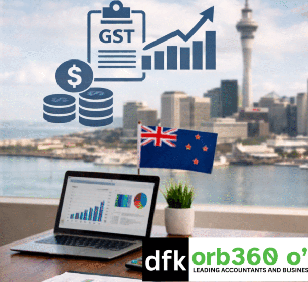 Startup business accountant in New Zealand office with GST reports