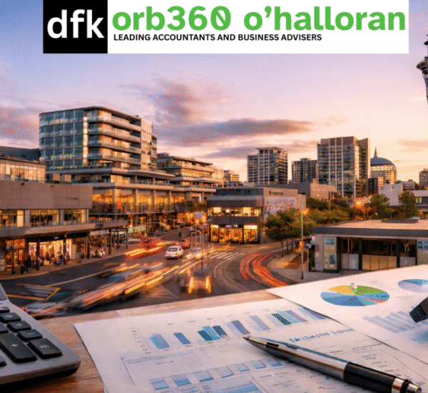 Best accountant in Lower Hutt office workspace overlooking the city with financial reports