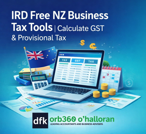 IRD free NZ business tax tools GST and provisional tax calculator guide for New Zealand SMEs by DFK ORB360 accountants.