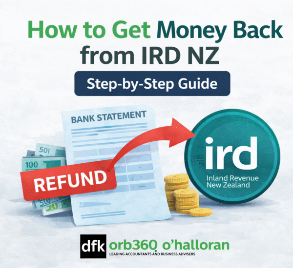 How to get money back from IRD NZ step by step guide showing bank deduction refund and Inland Revenue New Zealand process
