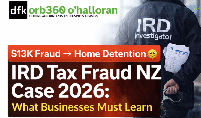 IRD tax fraud NZ case 2026 with investigator and compliance warning for businesses