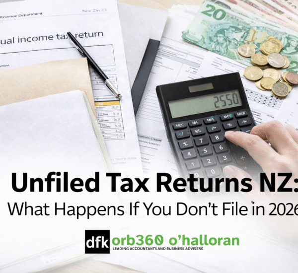 unfiled tax returns nz with gst documents and calculator