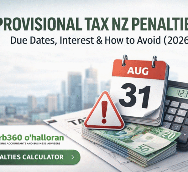 provisional tax nz penalties 2026 due dates interest calculator dfk orb360