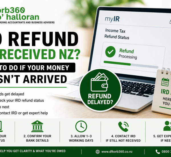 IRD refund not received NZ guide showing what to do if your refund is delayed or missing in myIR by DFK Orb360