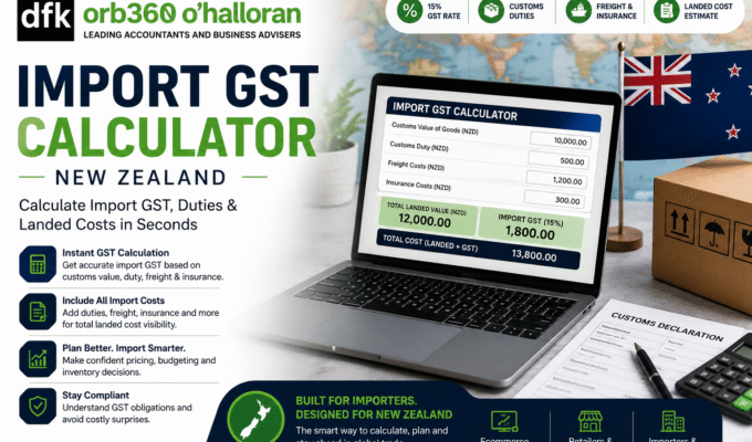 Import GST Calculator New Zealand for customs duty and landed cost calculations by DFK Orb360