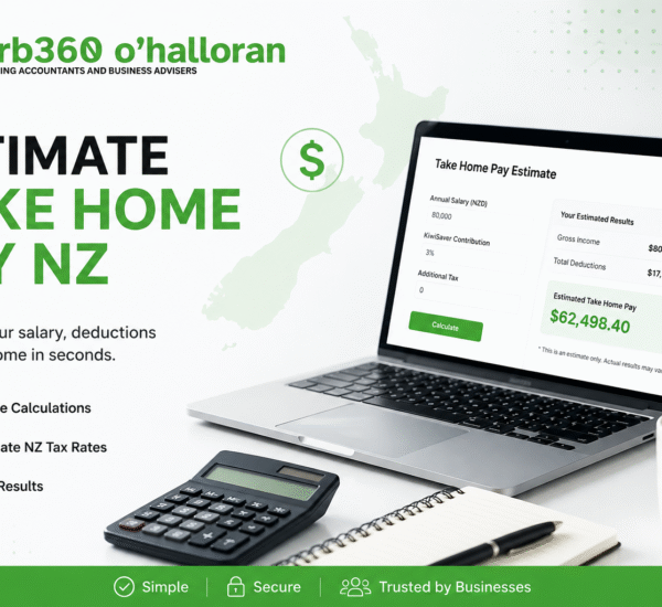 Estimate Take Home Pay NZ calculator by DFK Orb360 showing salary estimation and expected net income in New Zealand