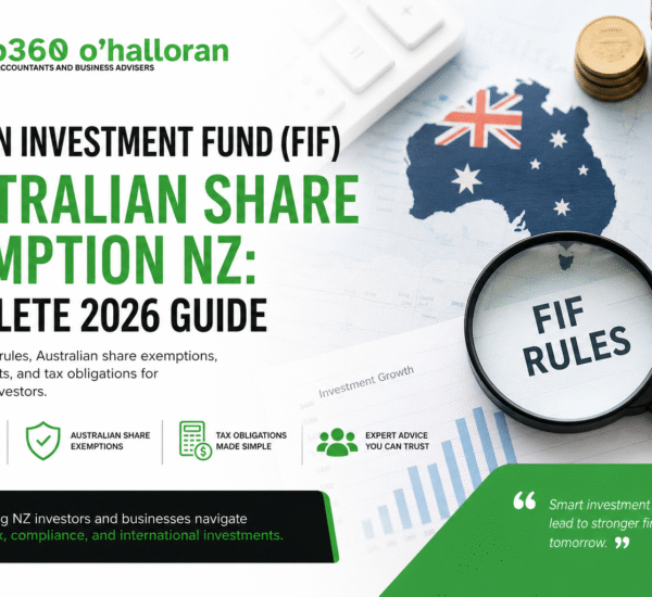 Foreign Investment Fund Australian Share Exemption NZ 2026 guide by DFK Orb360 explaining FIF rules, Australian share exemptions, and NZ tax obligations for investors.