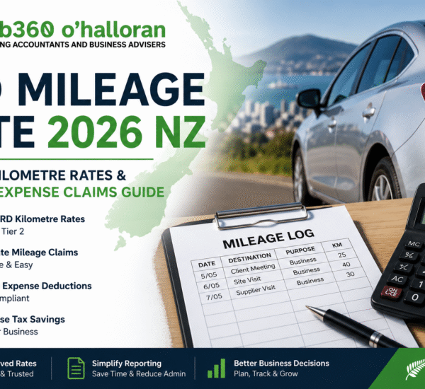 IRD Mileage Rate 2026 NZ guide showing vehicle expense claims, mileage log, calculator, and business car reimbursement information in New Zealand.