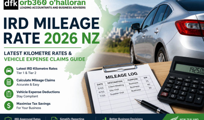 IRD Mileage Rate 2026 NZ guide showing vehicle expense claims, mileage log, calculator, and business car reimbursement information in New Zealand.