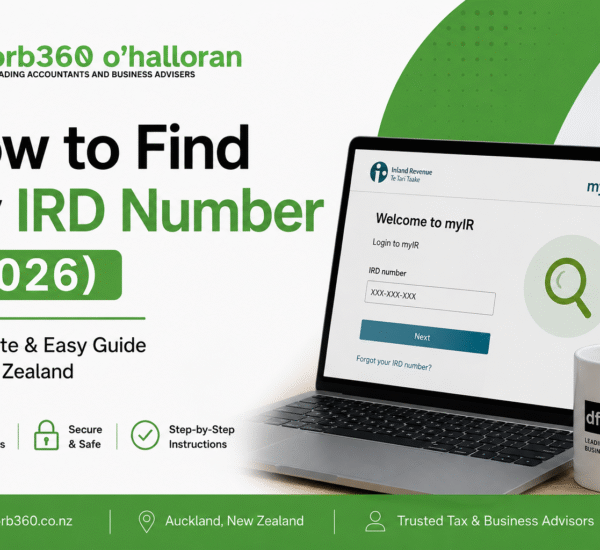 How to Find My IRD Number in New Zealand (2026) – Complete step-by-step guide by DFK Orb360 explaining how to recover your IRD number using myIR and official Inland Revenue methods.