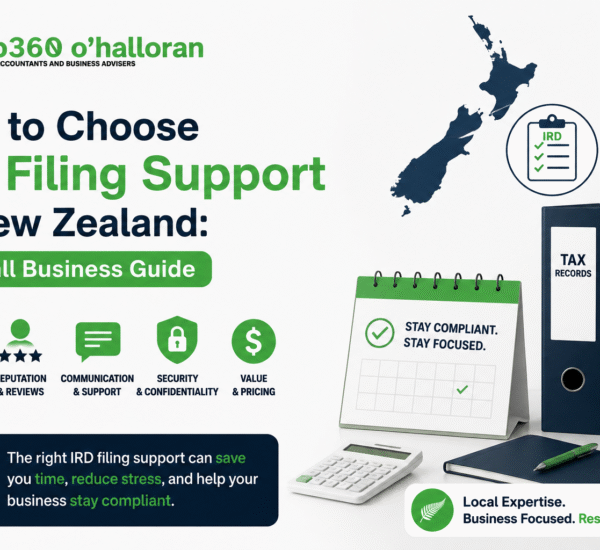 IRD Filing Support New Zealand guide for small businesses showing tax compliance, IRD filing assistance, and business accounting support.