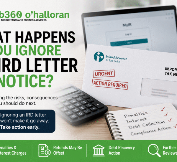What Happens If You Ignore an IRD Letter in New Zealand guide explaining penalties, tax debt recovery, and Inland Revenue compliance actions.