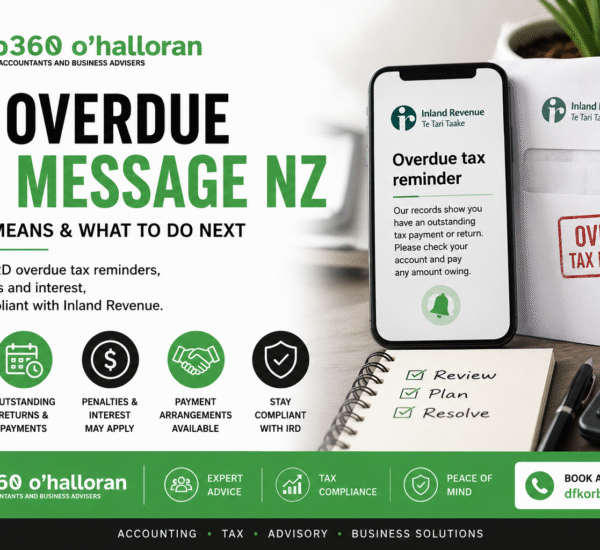 IRD Overdue Tax Message NZ guide explaining Inland Revenue overdue tax reminders, penalties, payment arrangements and tax compliance services.