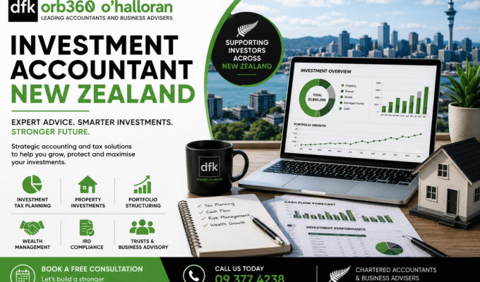 Investment Accountant New Zealand providing investment tax planning, wealth management, IRD compliance, property investment accounting, and financial advisory services.