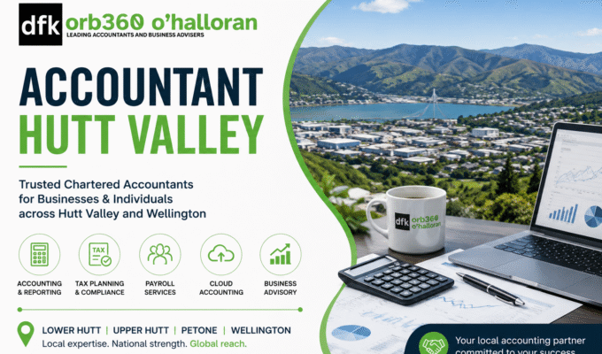 Accountant Hutt Valley by DFK Orb360 providing accounting, tax planning, payroll, bookkeeping, and business advisory services across Lower Hutt, Upper Hutt, Petone, and Wellington.