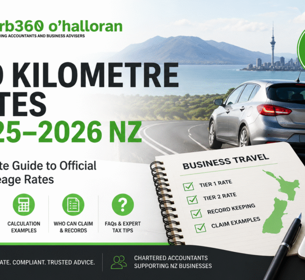 IRD Kilometre Rates 2025–2026 NZ official mileage rates guide for Tier 1 and Tier 2 vehicle expense claims by DFK Orb360