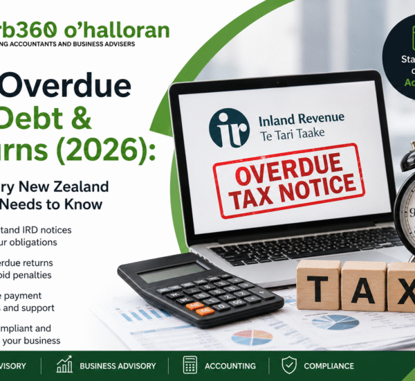 IRD Overdue Tax Debt guide for New Zealand businesses explaining overdue tax returns, Inland Revenue notices, tax compliance, and payment options.