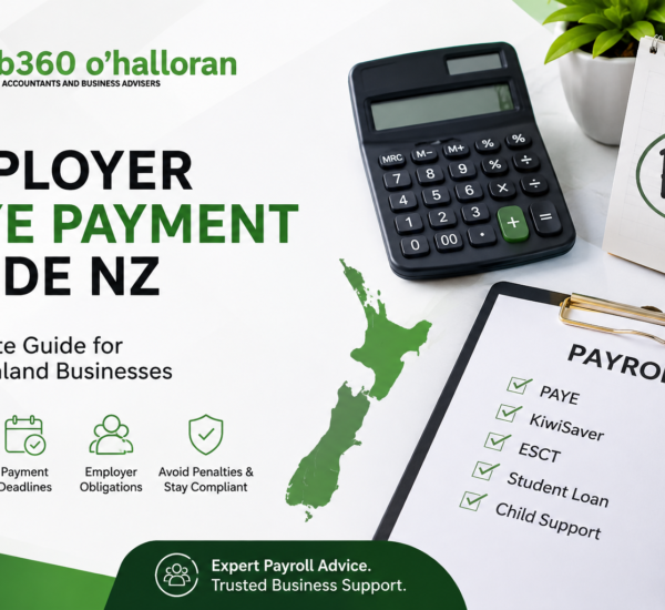 Employer PAYE Payment Guide NZ by DFK Orb360 explaining PAYE payments, payroll compliance, employer obligations, KiwiSaver, ESCT, and Inland Revenue requirements for New Zealand businesses.