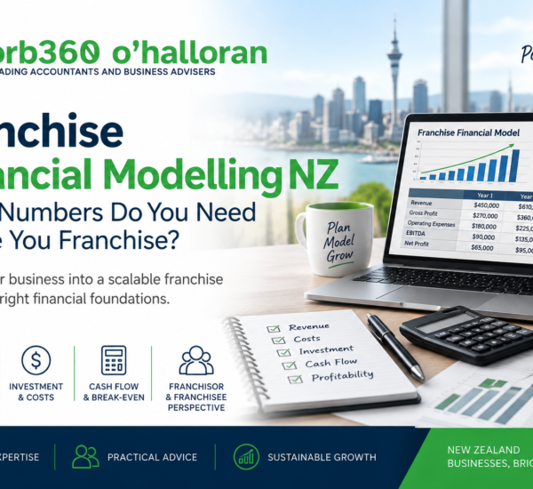Franchise financial modelling NZ showing revenue, investment, cash flow and profitability