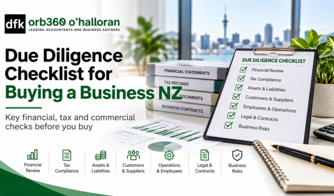 Due Diligence Checklist for Buying a Business NZ covering financial review, tax compliance, assets, liabilities and business risks.