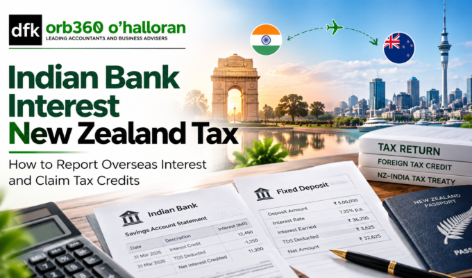 Indian bank interest New Zealand tax guide covering overseas interest reporting and foreign tax credits by DFK Orb360.