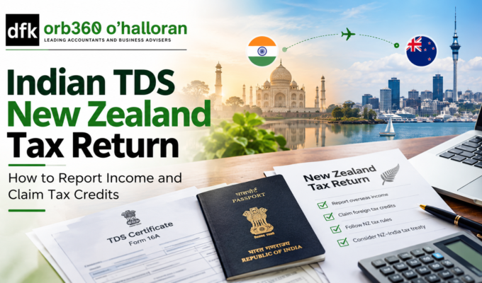 Indian TDS New Zealand tax return guide covering overseas income reporting and foreign tax credits by DFK Orb360.