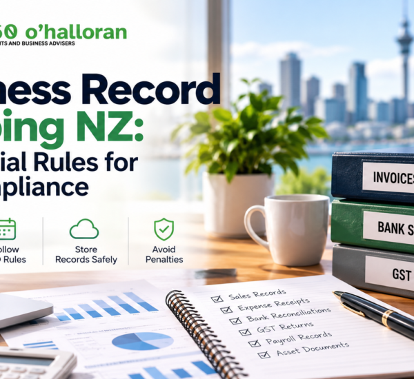 Business record keeping NZ guide covering tax records, invoices, bank statements and GST compliance