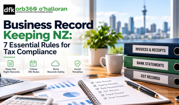 Business record keeping NZ guide covering tax records, invoices, bank statements and GST compliance