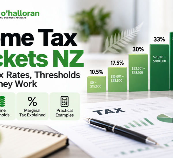 Income tax brackets NZ showing current tax rates and income thresholds